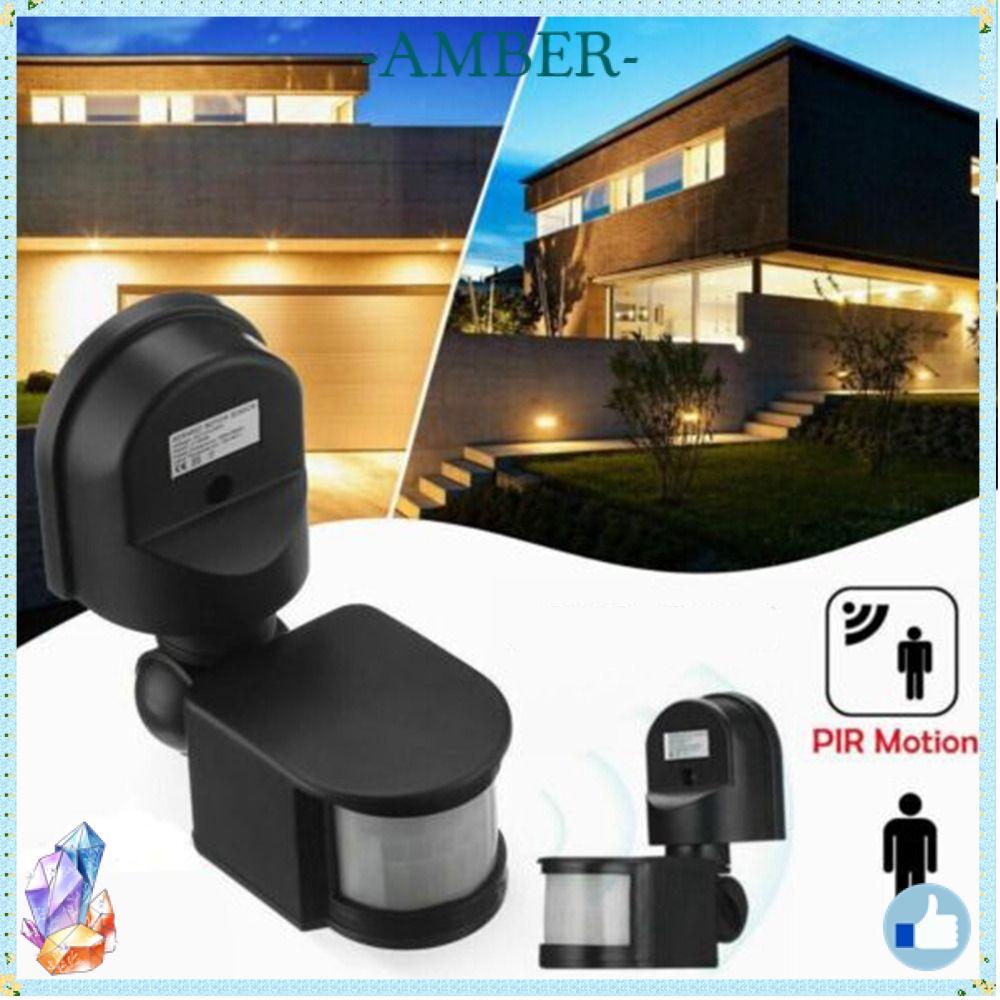 AMBER อินฟราเรด PIR 220V เครื่องตรวจจับการเคลื่อนไหวกลางแจ้งอัตโนมัติ