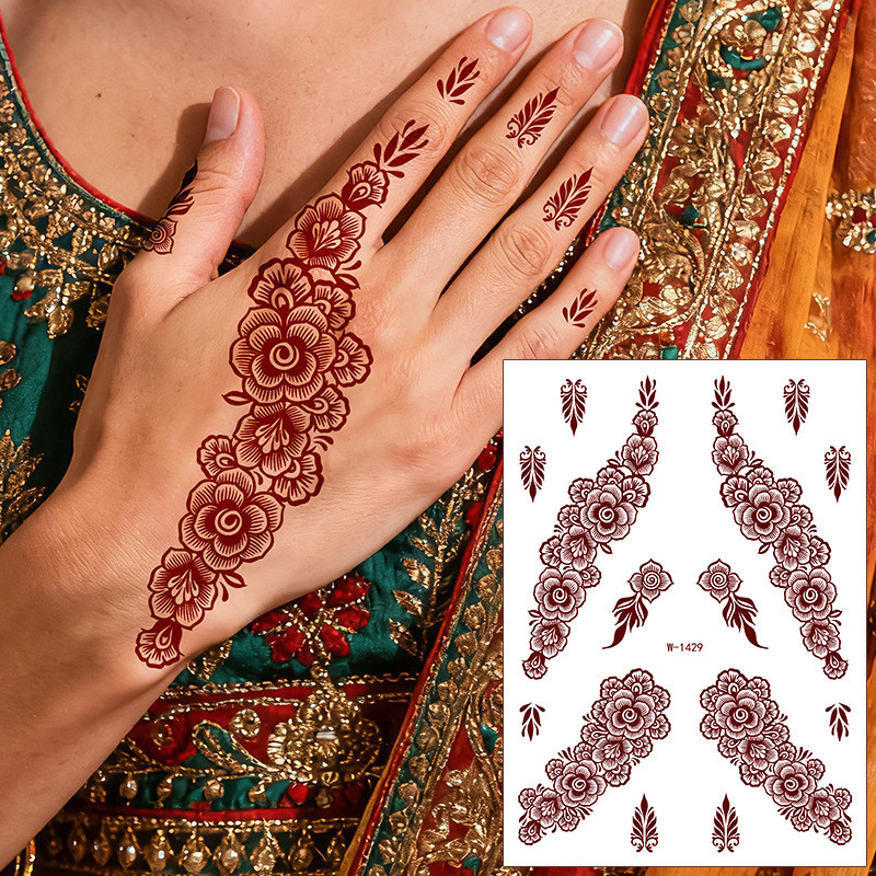 Hanna Waterproof Indian Henna Flower Tattoo Stickers Henna temporary tattoo
