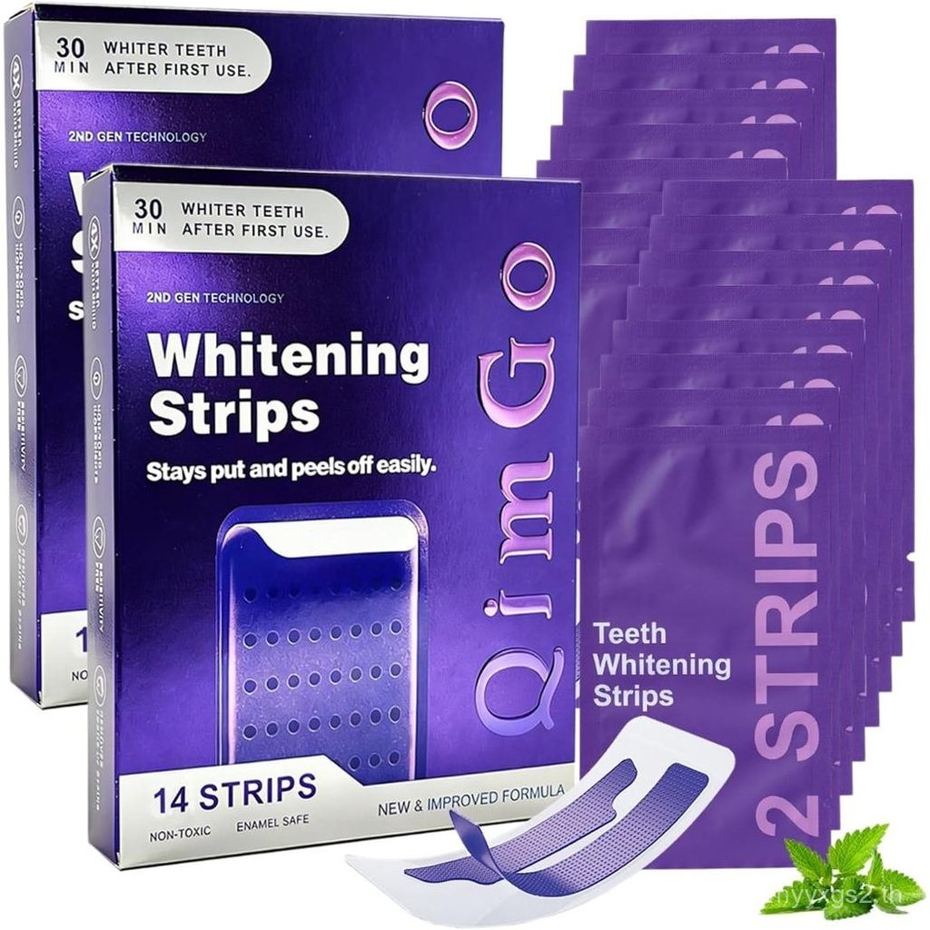 Ggvbeauty Purple Teeth whitening, Color Correcting Whitening Strips for Teeth Low Sensitivity, Mint 