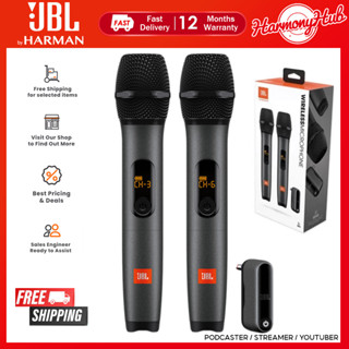 JBL UHF ไมโครโฟนไร้สาย  แบบชาร์จไฟได้พร้อมตัวรับสัญญาณ Plug-…
