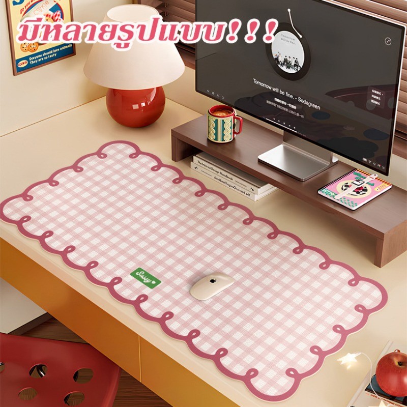 แผ่นรองเมาส์ 35*80CM แผ่นรองโต๊ะ ขนาดใหญ่ วัสดุ PU กันน้ํา แผ่นรองคีย์บอร์ด เม้าส์ น่ารัก