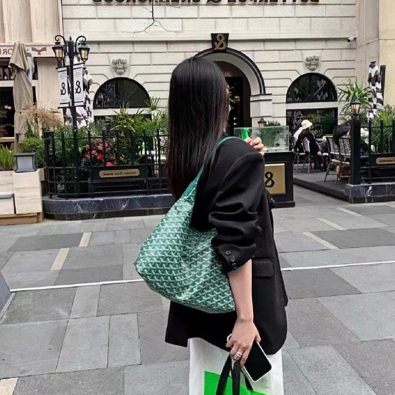 กระเป๋า Hobo Goyard ทรงไหล่ หนังแท้ ขนาดใหญ่ สำหรับพกพาได้อย่างสะดวก