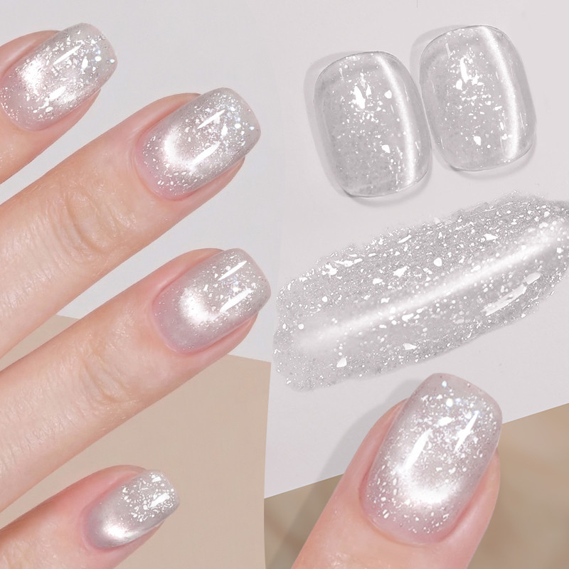 BORN PRETTY Fluttering Flakes Jelly Gel ยาทาเล็บสีชมพูเกล็ดหิมะประกายสีชมพู Nude เล็บเจล Fine Sparkling Glitter เคลือบเงา 10ml
