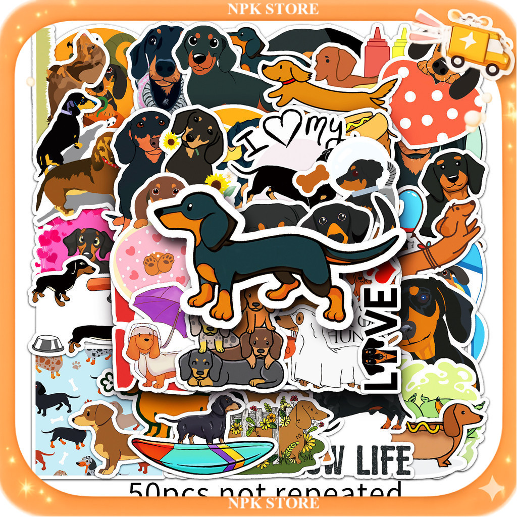 🔥🇹🇭พร้อมส่ง🇹🇭🔥 50ชิ้น สติกเกอร์ หมาดัชชุน Dachshund Dog Sticker