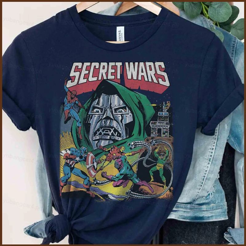 เสื้อยืด Avengers Doomsday ผ้าฝ้าย ออกแบบจาก.Secret Wars Comics พร้อมลาย Spider-Man และ Iron Man