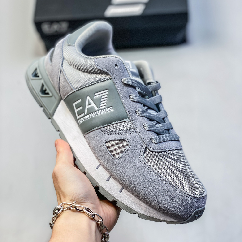 EMPORIO ARMANI EA7 รองเท้าผ้าใบลําลองพื้นหนาระบายอากาศสําหรับผู้ชายใหม่เอี่ยม