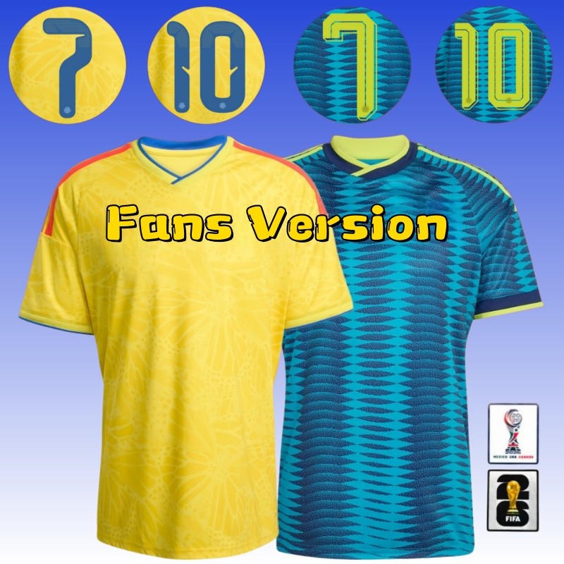 เสื้อยืดแขนสั้นทีม Colombia สำหรับทีมเหย้าและเยือน