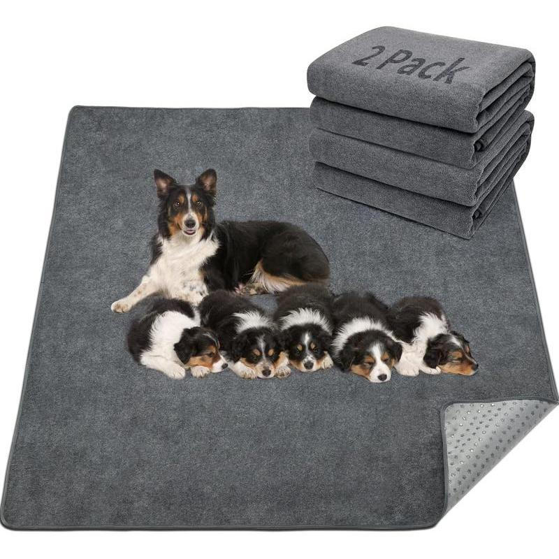 LOOBANI Pacote com 2 Tapetes Reutilizáveis Extra Grandes para Cães, Tapetes Laváveis Antiderrapantes
