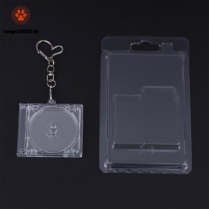 [ARG] Mini Cd พวงกุญแจอัลบั้มกรณีพลาสติก Cd Cases Clear DVD Cover Bulk DVD Jewel Keyring Music nk Mi