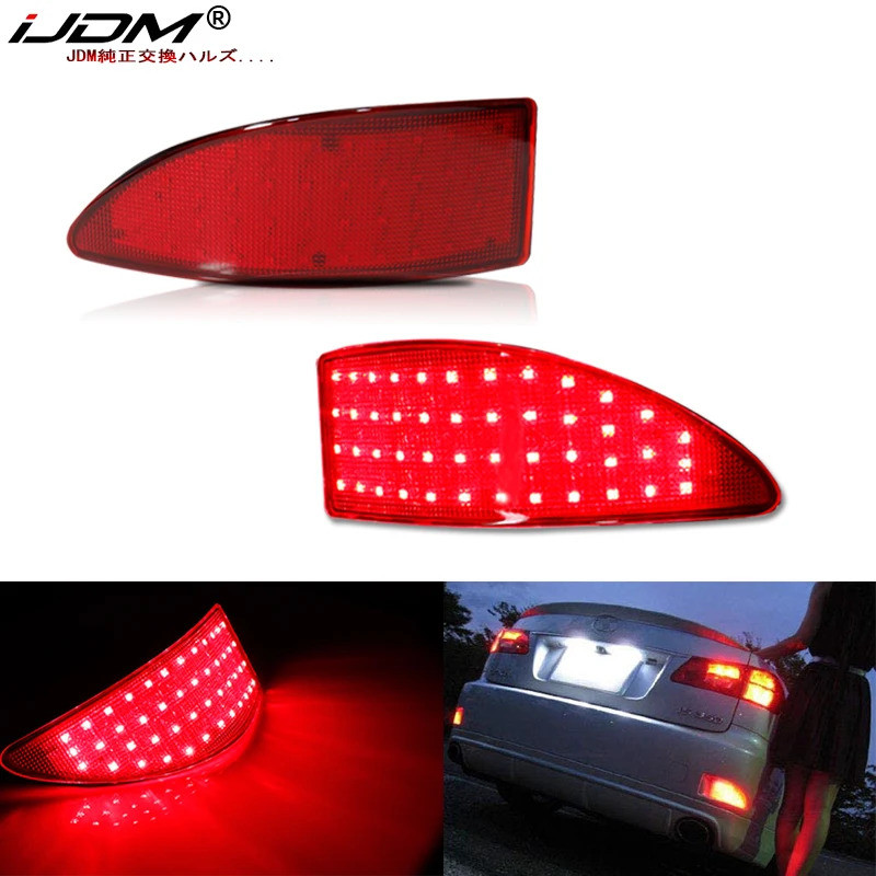 IJDM รถ LED ไฟท้ายด้านหลังกันชน Reflector ไฟสําหรับ Lexus IS250 IS350 ฟังก์ชั่นเป็นหาง, เบรคและด้านห