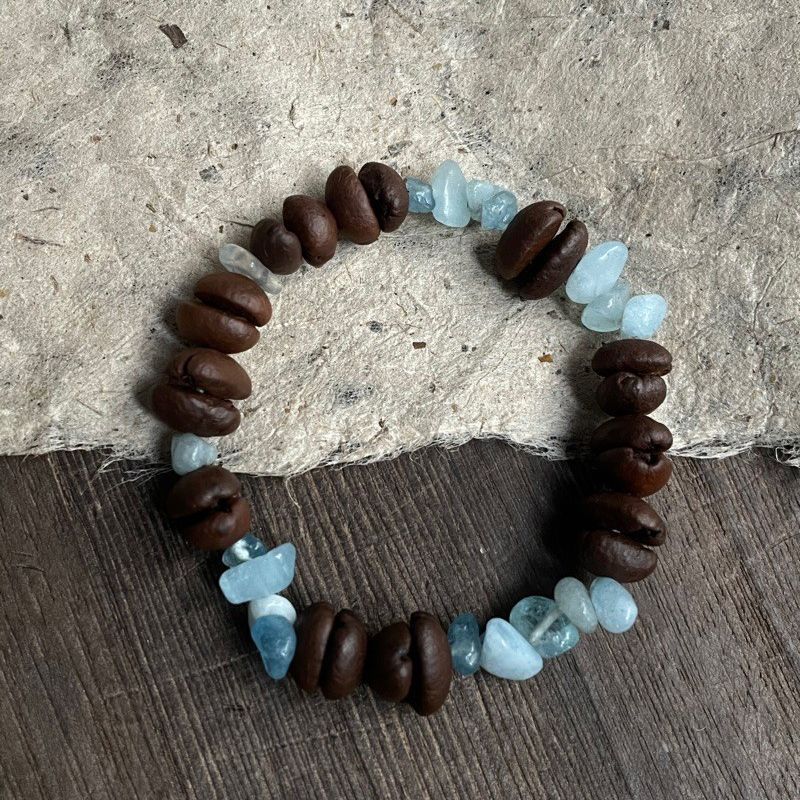 Bursting Beads5.8lfl Popular coffee bean bracelet, original sea salt beads, handmade natural crushed