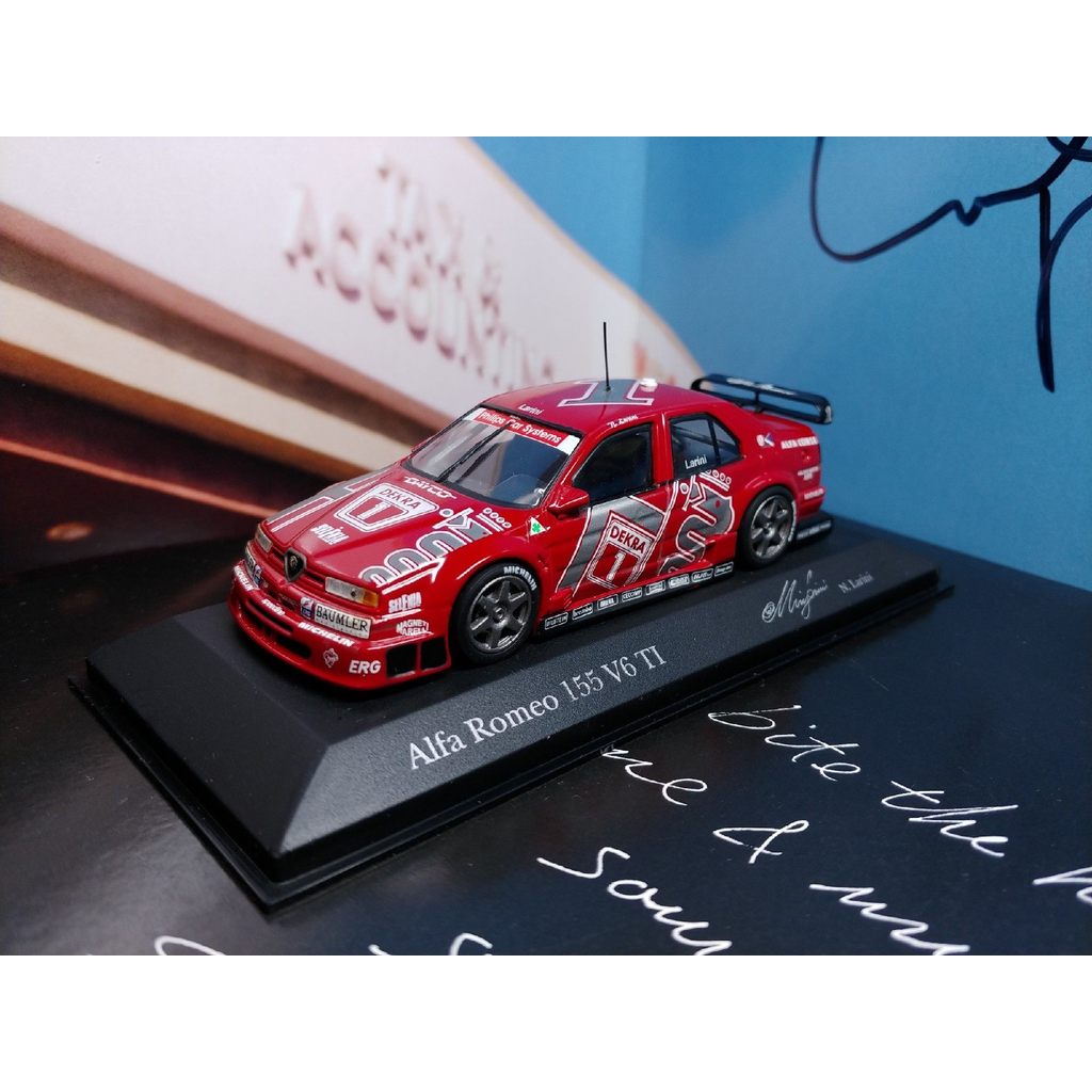 Mini Champs Alfa Romeo 155 V6 TI 1994 Defender Championship Third 1/43 Minifa Romeo 155 V6 TI DTM 19