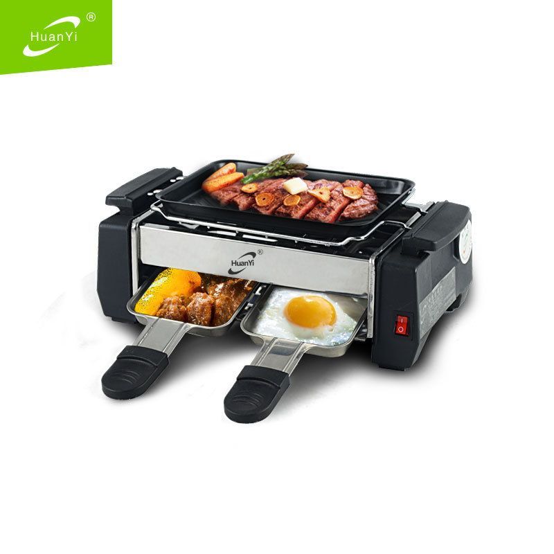 Huanyi Mini Smokeless Electric BBQ Grill Korean Teppanyaki Couple Student Home Small