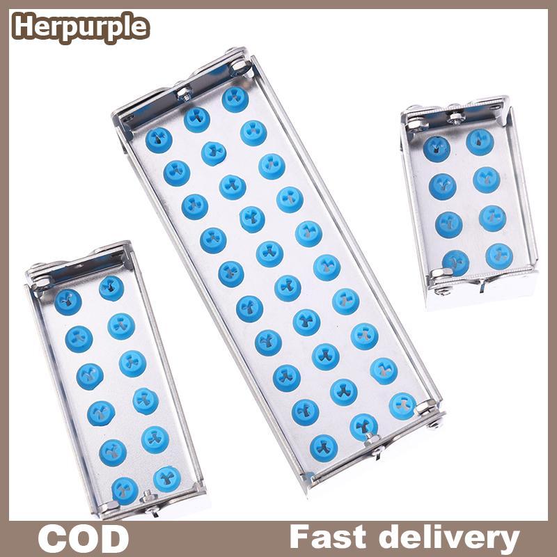 Herpurple Dental Bur Holder Autoclave Sterilizer Case Endo File Disinfection Box Organizer TH