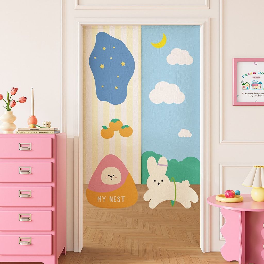 Cartoon special-shaped door curtain 2026 new bedroom decorative hanging curtain kitchen partition cu