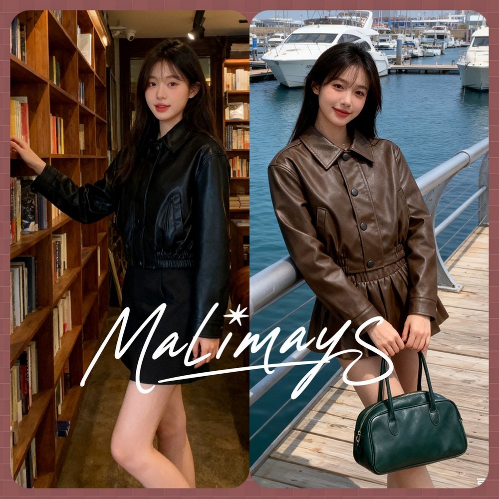 MALIMAYS - Leather Jacket แจ็คเก็ตหนัง [พร้อมส่ง]