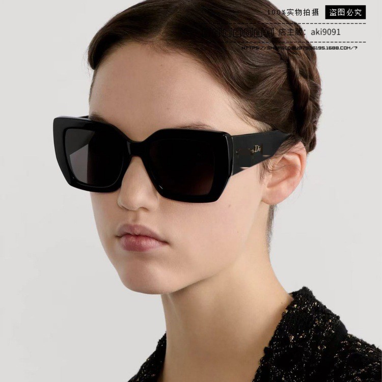 Y4H0 CD New style cat-eye frame sunglasses for women, versatile wide-leg fashion acetate sunglasses 