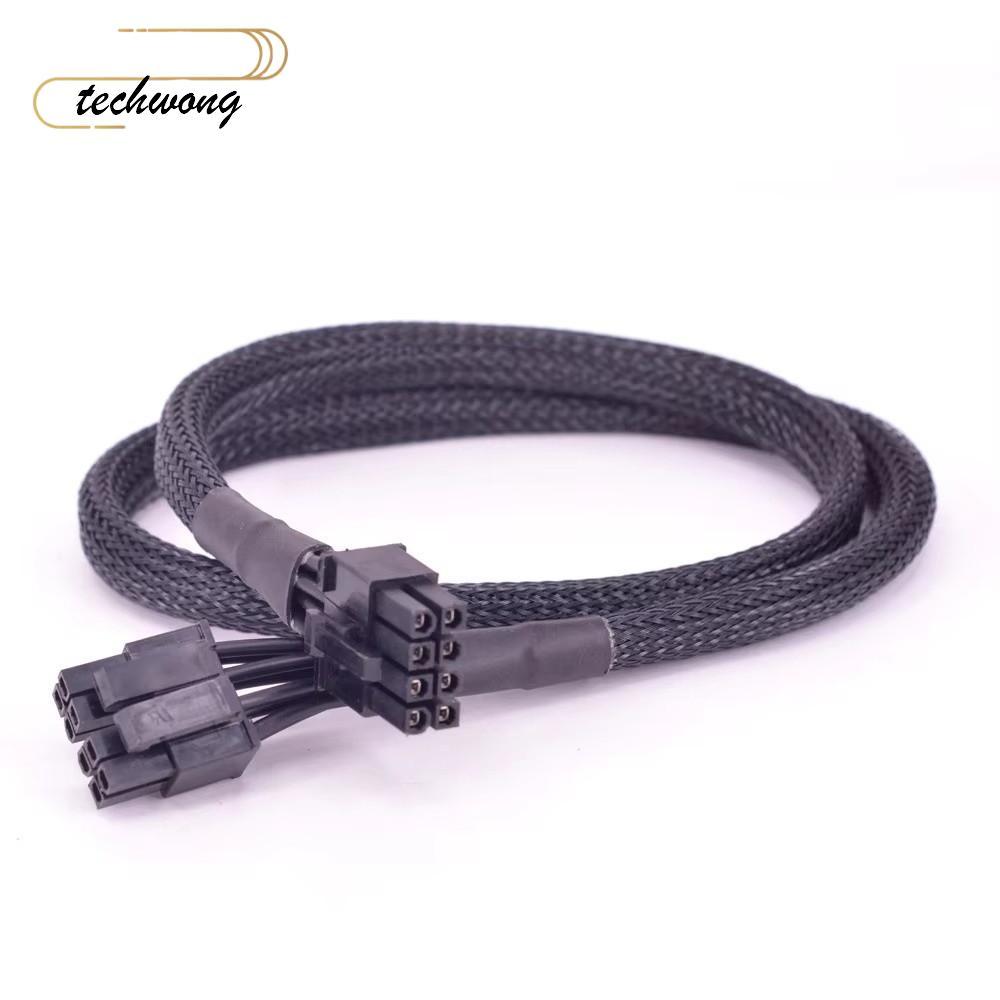 TECHWONG สายไฟ,สีดํา 18AWG CPU สายไฟ, คุณภาพสูงทนทาน 60/70-1/80/90 ซม. 8pin ถึง 4 + 4pin Modular Cab