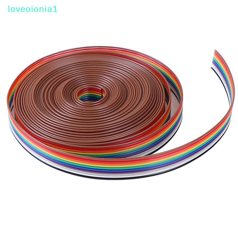 loveoionia1 5 เมตร/ล็อตสายริบบิ้น 10 WAY สายแบนสี Rainbow Ribbon Cable Wire .IA