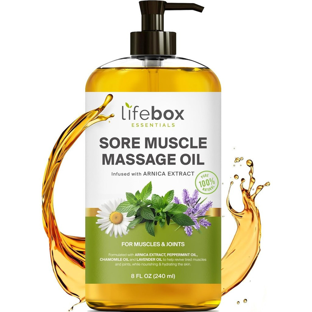 Arnica Sore Muscle Massage Oil – Pure & Natural 100% - Massage Therapy for Muscles & Joints – Body O