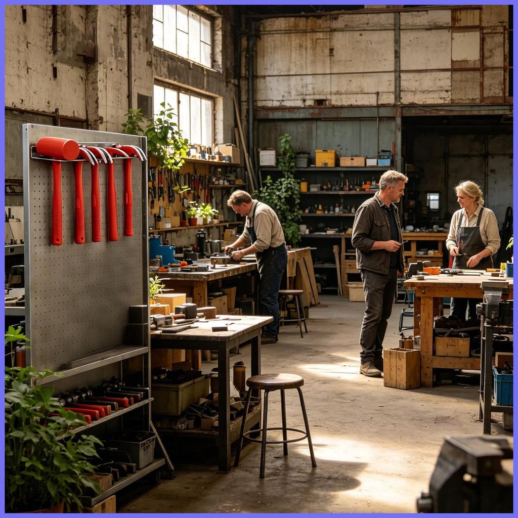 ผู้ถือเครื่องมือ Wall Mount 5-Slot โรงรถยูทิลิตี้ Wall Rack ค้อนโรงรถสําหรับ Shed Workshop โรงงานบ้า