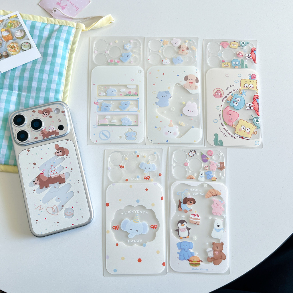 นุ่มการ์ตูน Matte Back ฟิล์มป้องกันสําหรับ iPhone 16 Pro 16 Pro Max 17 Pro 17 Pro Max Slim Fit สติกเกอร์กันรอยขีดข่วน