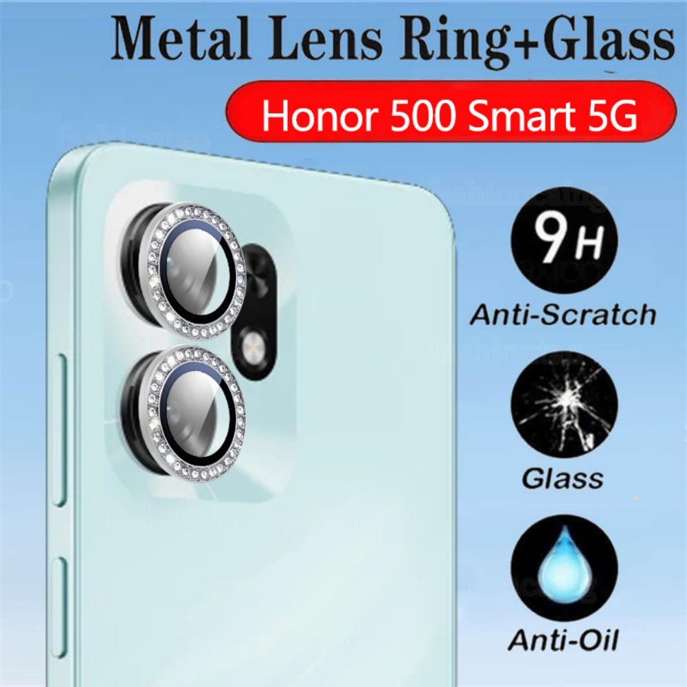 เลนส์กล้องโลหะสําหรับ Honor 500 สมาร์ท 500Smart 500Pro 500Lite Honor500Smart 4G 5G 2026 9H HD อลูมิเ