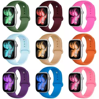 ใหม่ซิลิโคนสร้อยข้อมือกีฬาสําหรับ Apple Watch S11 46 มม.S10 42 มม.Ultra3 49 มม.SE3 44 45 IWatch Series 9 8 7 Ultra Se 6 10 40mm 38mm