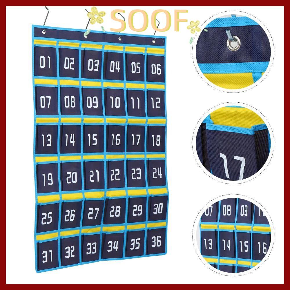 in stockSOOF โทรศัพท์แขวนกระเป๋า,ติดผนังหนากระเป๋าเก็บโทรศัพท์,ทนทาน 30/36/42/48 กริดจํานวน Sundries Organizer กระเป๋าสําหรับเครื่องคิดเลขปากกาคีย์