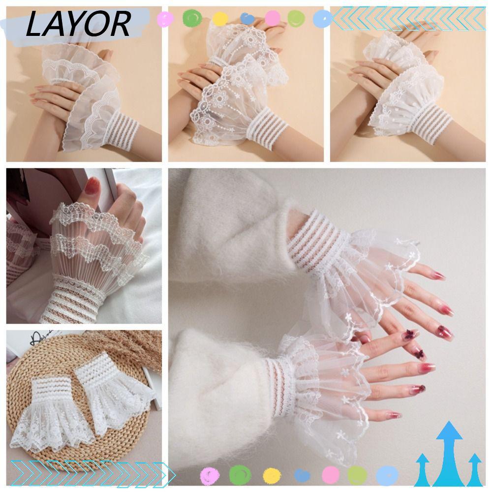 ปลอกแขนลายลูกไม้ Victorian พร้อมกระดุมข้อมือ สำหรับงานแต่งงานและโอกาสพิเศษ
