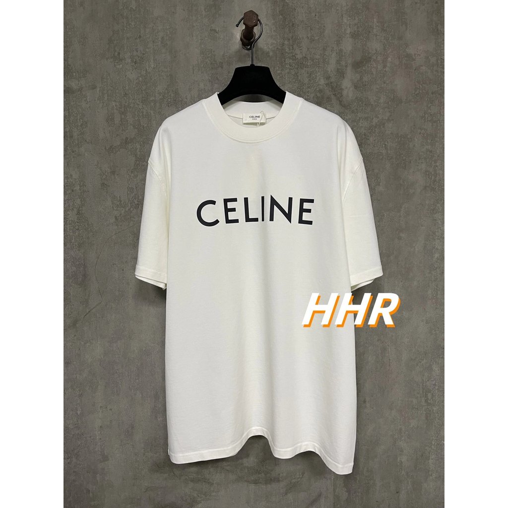 CE1 25SS เสื้อยืดกีฬารอบคอดีไซน์คลาสสิก พิมพ์โลโก้Heavy 400g ผ้าหนัก สบายและหลวมเก๋ สีขาบ Unisex