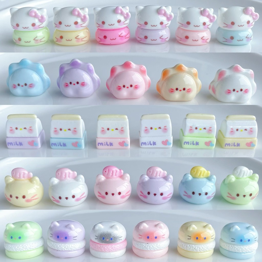 10PCS Mini 3D Dumpling Cup นมแฮมเบอร์เกอร์เรซิ่น Charms สําหรับ DIY (9-371-1)