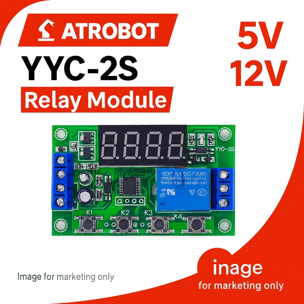 YYC-2S โมดูลรีเลย์หน่วงเวลา 1 ช่อง 5V/12V พัลส์ทริกเกอร์ รอบการทำงานแม่นยำสูง รองรับ power-off cycle