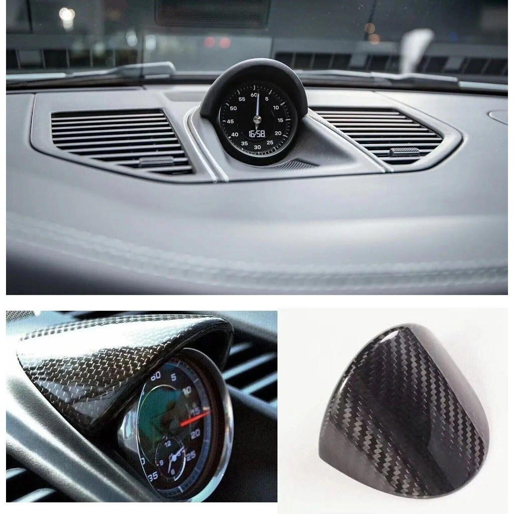 Fit สําหรับ Porsche 911 992 Turbo S 2020-2023 คาร์บอนไฟเบอร์ Dashboard Gauge Pod Cover Trim ภายในรถ