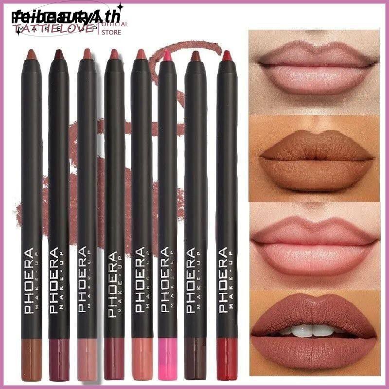 Tattielove Phoera 13 สี Matte Lipliner ปากกากันน้ําติดทนนาน Non Stick Cup ลิปสติกสเตอริโอ Red Lip Li