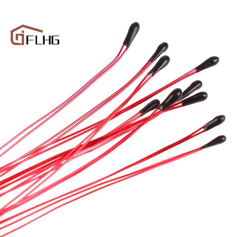 FLHG 10PCS NTC Thermistor ตัวต้านทานความร้อน MF52B 10K 100K Probe สายลวด B3470 B3380 B3950 B3435 B 4