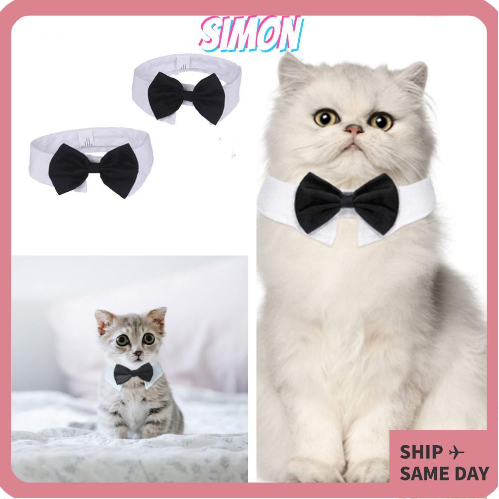 SIMON Cat Tuxedo Collar Grooming อุปกรณ์เสริมแมวลูกแมววันเกิดสัตว์เลี้ยงอย่างเป็นทางการ Tuxedo