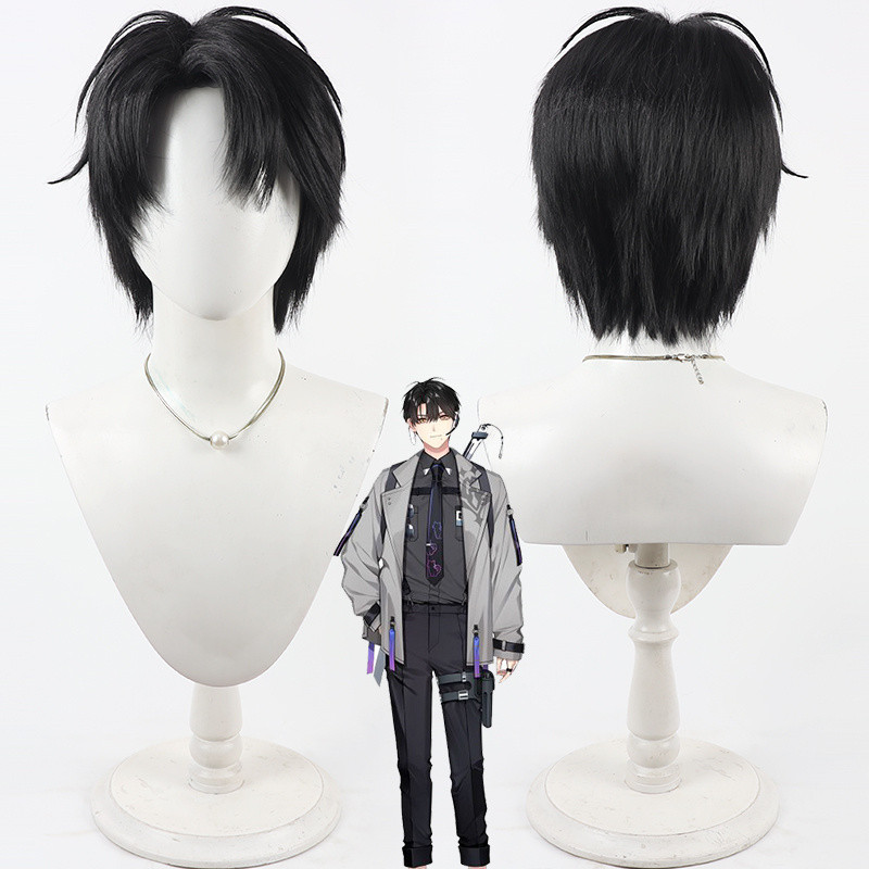 VTuber HaYun Cosplay Wig Fluffy Root-Treated Black Daily Wear Style