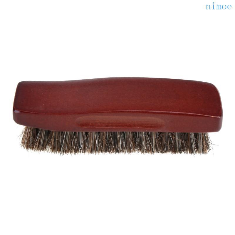 Nio 1 ชิ้น Professional Handle Horse Hair Bristle Boot Shoes Shine Buffing Brush