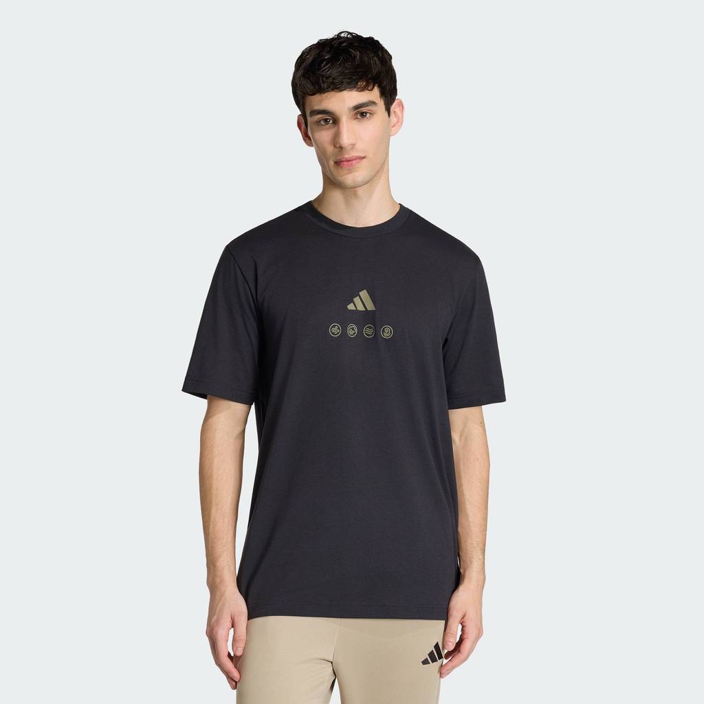 adidas ไลฟ์สไตล์ เสื้อยืดพิมพ์ลาย CLIMACOOL CITY TECH ILLUSTRATION ผู้ชาย สีดำ JZ7516