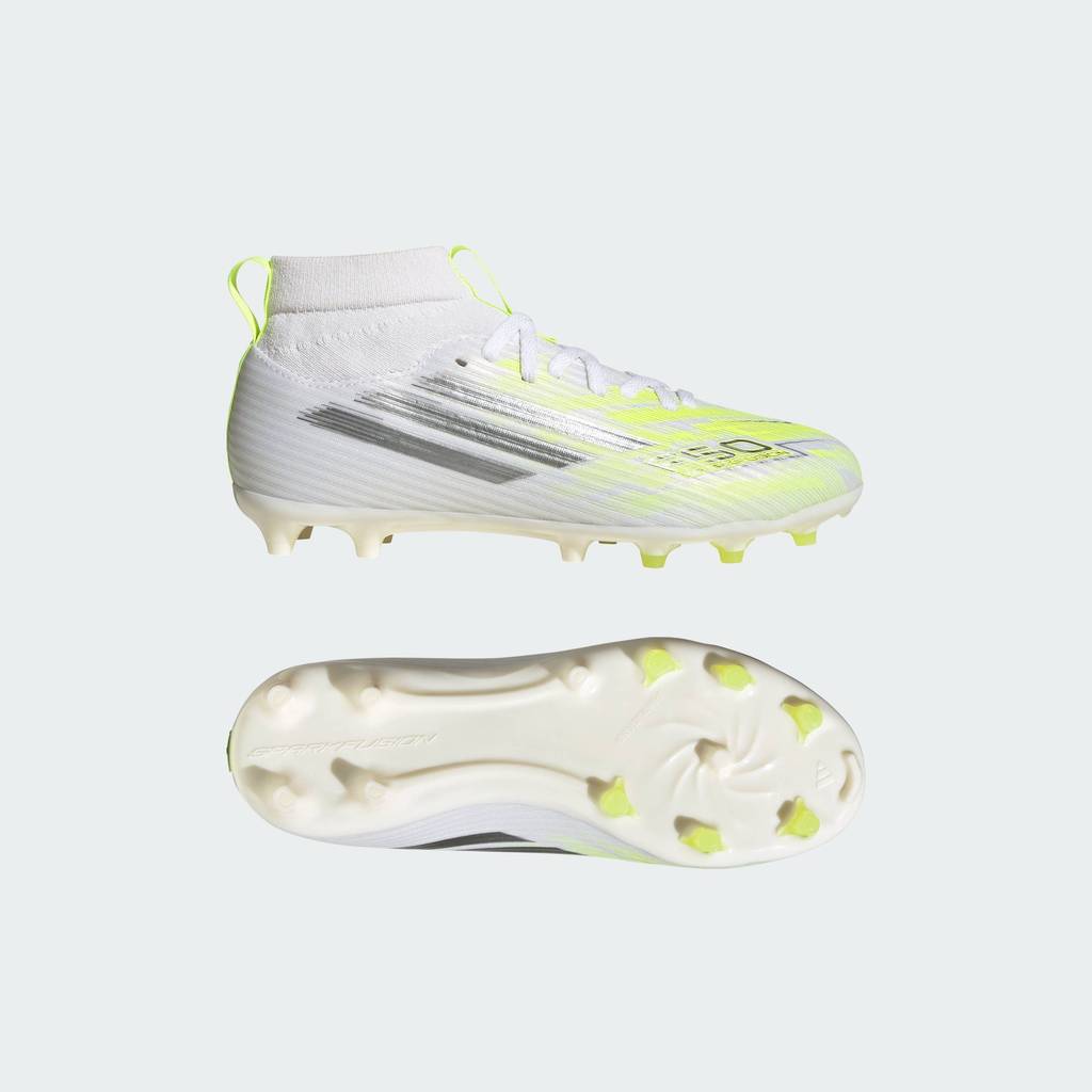 adidas ฟุตบอล รองเท้าฟุตบอลทรงมิดคัท F50 SPARKFUSION LEAGUE Firm Ground / Artificial Ground สำหรับเด็ก เด็ก สีขาว IH1772