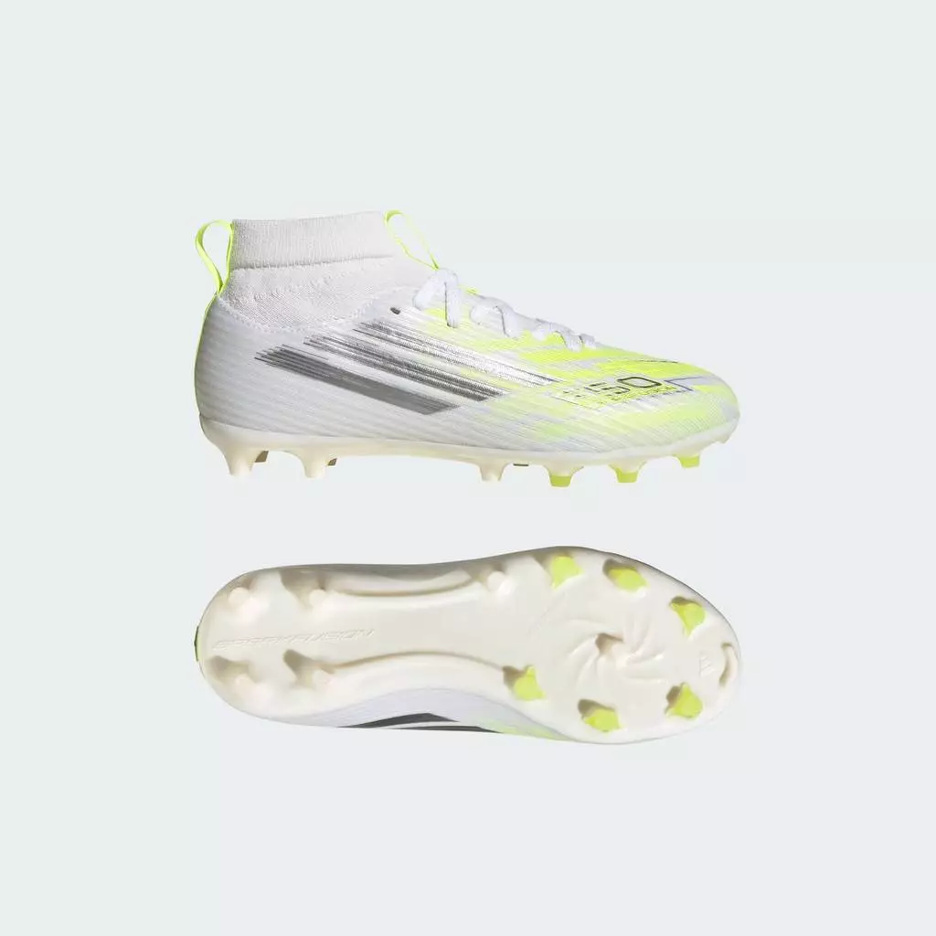 adidas ฟุตบอล รองเท้าฟุตบอลทรงมิดคัท F50 SPARKFUSION LEAGUE Firm Ground / Artificial Ground สำหรับเด็ก เด็ก สีขาว IH1772