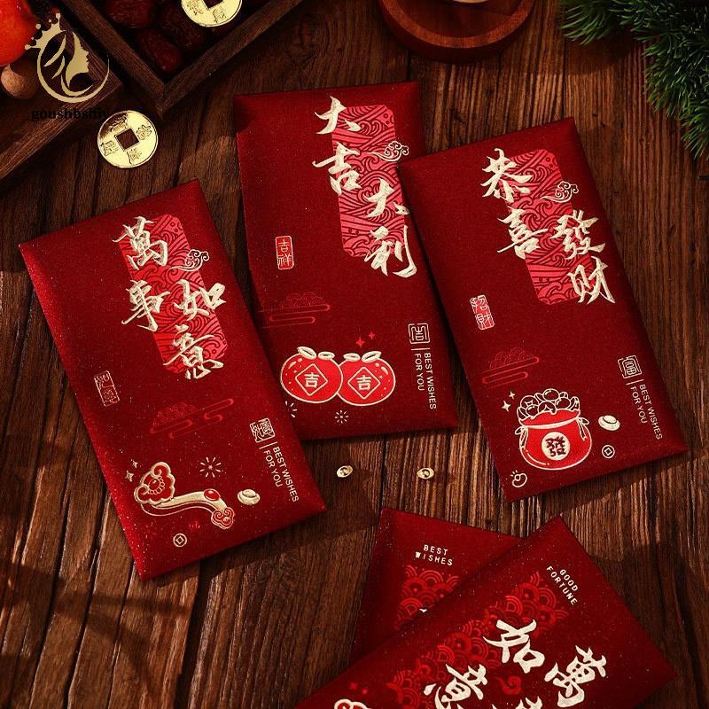 [GOY] 6 ชิ้นทองร้อน 2026 ม้าปีซองจดหมายสีแดงหนากระดาษแข็งเงินซอง Hongbao ซองตรุษจีน TH - รูปที่ 2