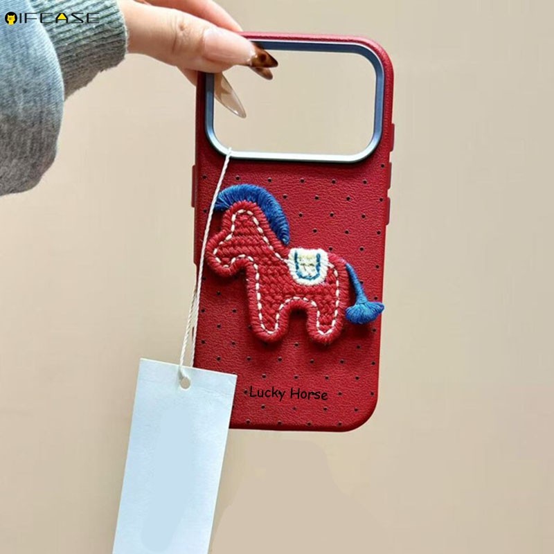 สําหรับ Xiaomi 13T Poco F7 Ultra X7 M7 F3 M4 Pro F6 M6 Pro M5s M3 M2 F6 F5 Pro เคสโทรศัพท์ 3D สเตอริโอ Plush Fluffy เย็บปักถักร้อยม้าปีใหม่ฤดูหนาวน่ารักการ์ตูนปลอกนุ่มกรณี