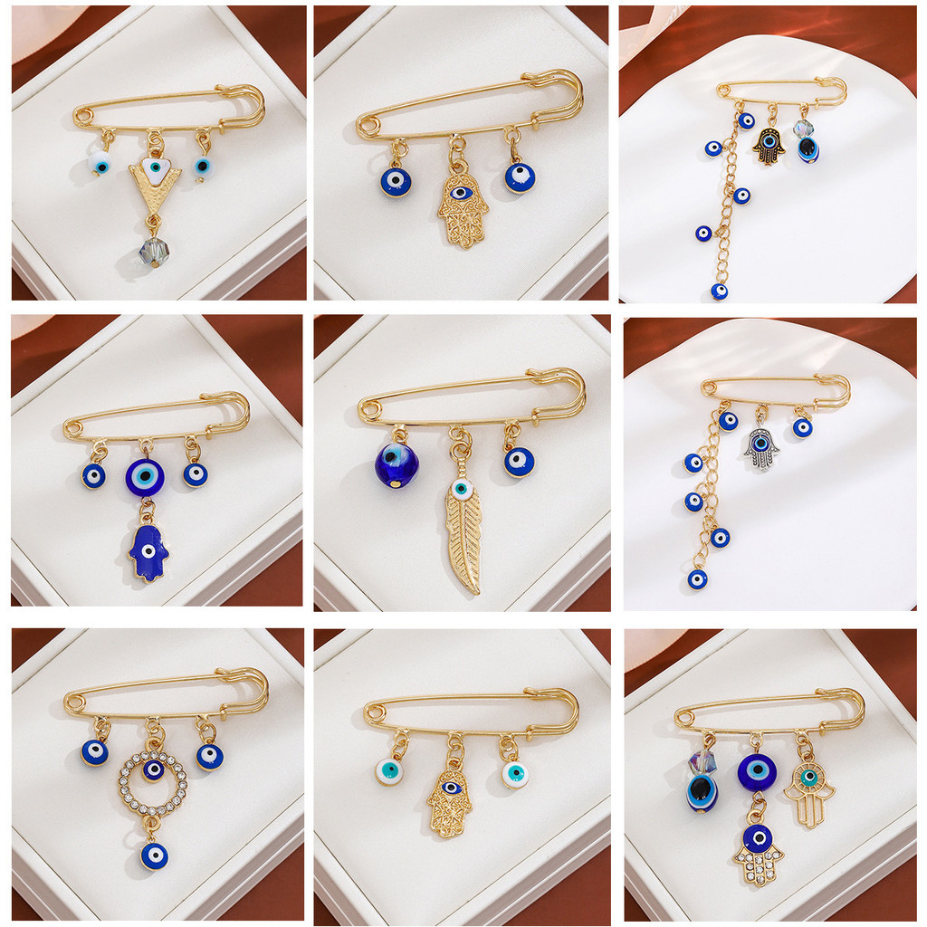 💎หรูระดับไฮเอนด์💎เข็มกลัดเพชรเทียมเกรดAAA ลายตาปีศาจโบราณ ระบบล็อคเข็มขัด3จุด แน่นไม่หลุด
