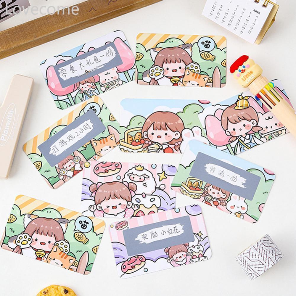 Lovecome 20 ชิ้นการ์ตูนรางวัล Scratch Card Interactive Lucky Card Scratch Off สติกเกอร์ Creative Ble