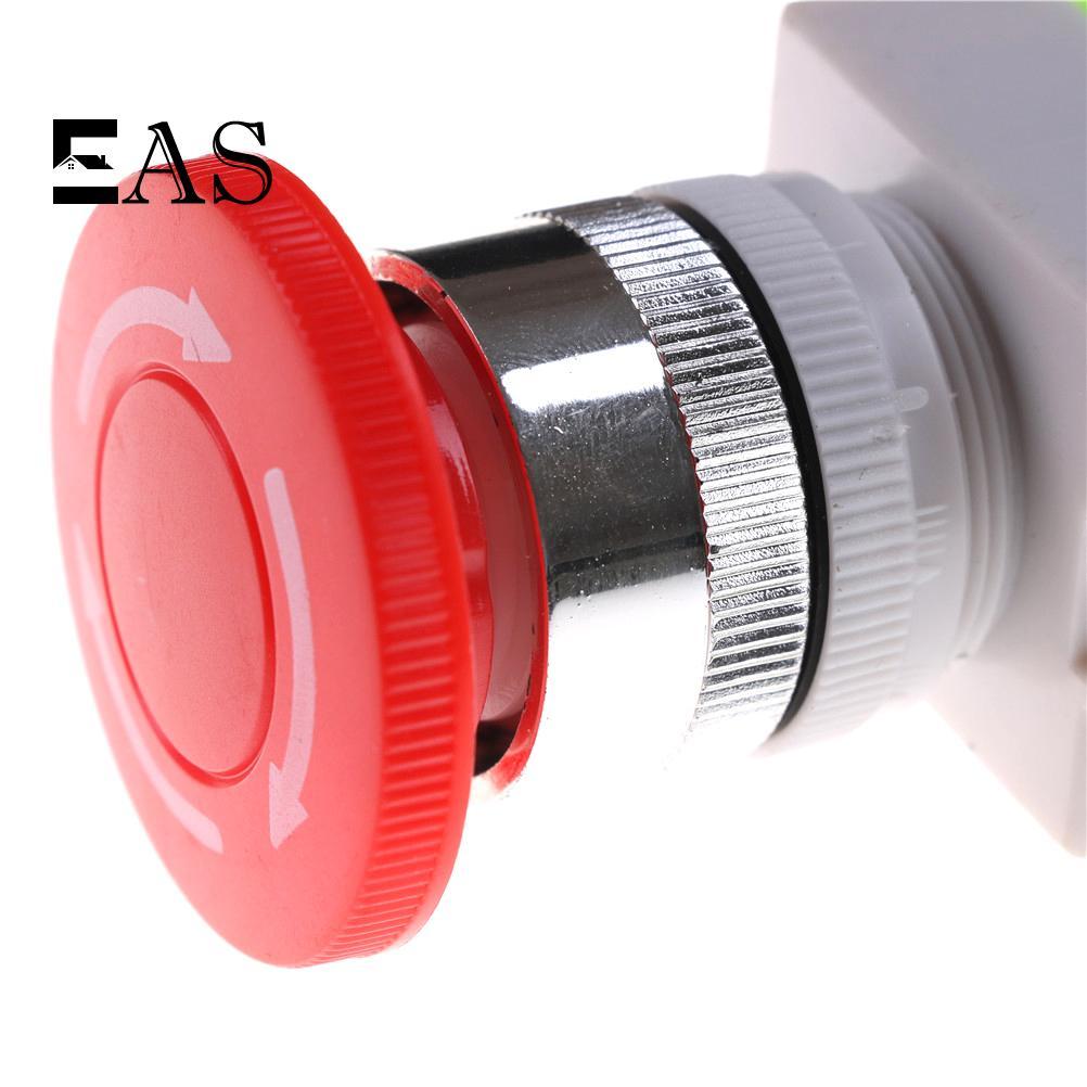 [EA] หมวกเห็ดสีแดง 1NO 1NC DPST สวิตช์ปุ่มกดหยุดฉุกเฉิน AC 660V 10A TH