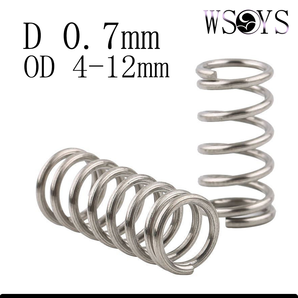 SUS304 สปริงกด-สปริงดัน เหล็กสปริง ขนาด compression spring d0.7mm *OD4-12mm[WSYS-MB-TC]