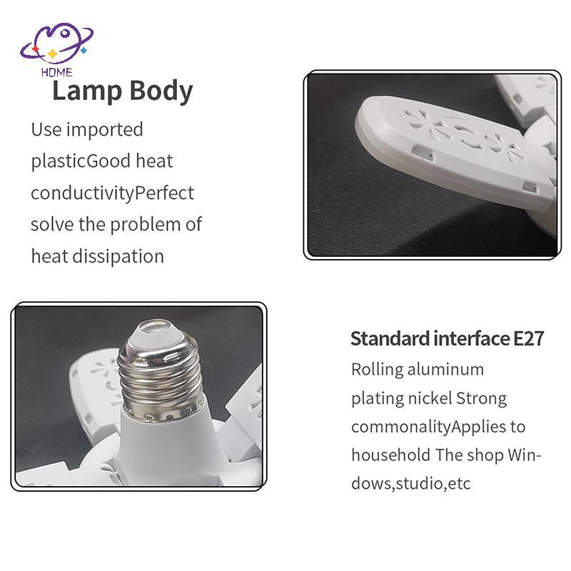 {maysuper} 1PC E27 หลอดไฟ LED หลอดไฟในร่มพัดลม Leaf Super Bright ตกแต่งบ้านห้องนั่งเล่นจัดแต่งทรงผมโ