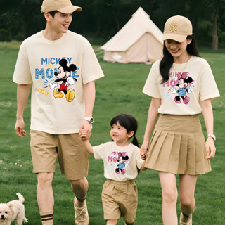 พร้อมส่ง & COD แบบใหม่ ทีชิร์ตผ้า cotton เอวกลม ชุดพ่อแม่ลูก…